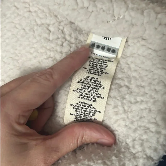 UGG Light Pink Puffer Jacket with Cream Faux Fur - Picture 8 of 8